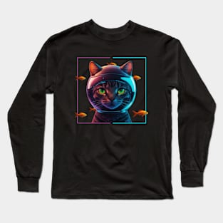 Abstract Cat and fish Long Sleeve T-Shirt